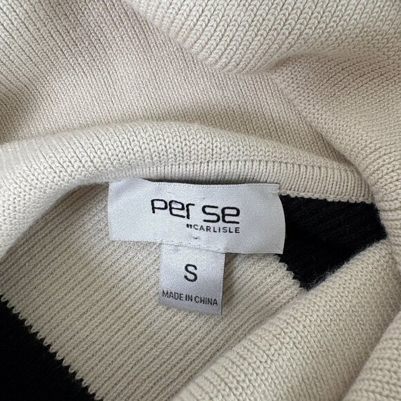 Per Se by Carlisle Striped Turtleneck Sweater Size S Purple Black Silk Blend - Picture 5 of 11
